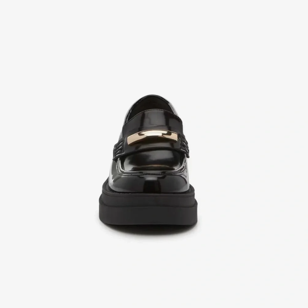 Steve Madden Elegant Black Leather Loafers Size 10 - Picture 2 of 16